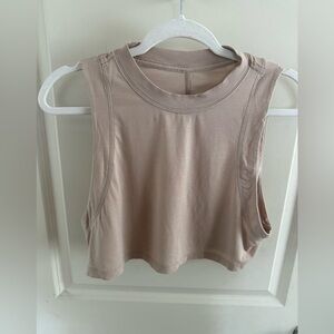 Beige lululemon crop tank small